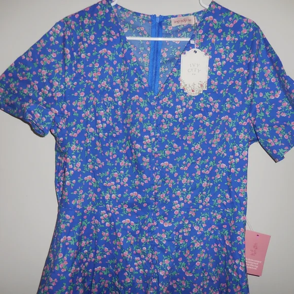 Ivy City Co Allie Floral Midi Dress in Royal Blue NWT Size 14 - Picture 5 of 10